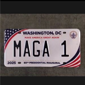 President Trump’s 60th
PRESIDENTIAL Inaugural
License Plate MAGA 1. NEW.